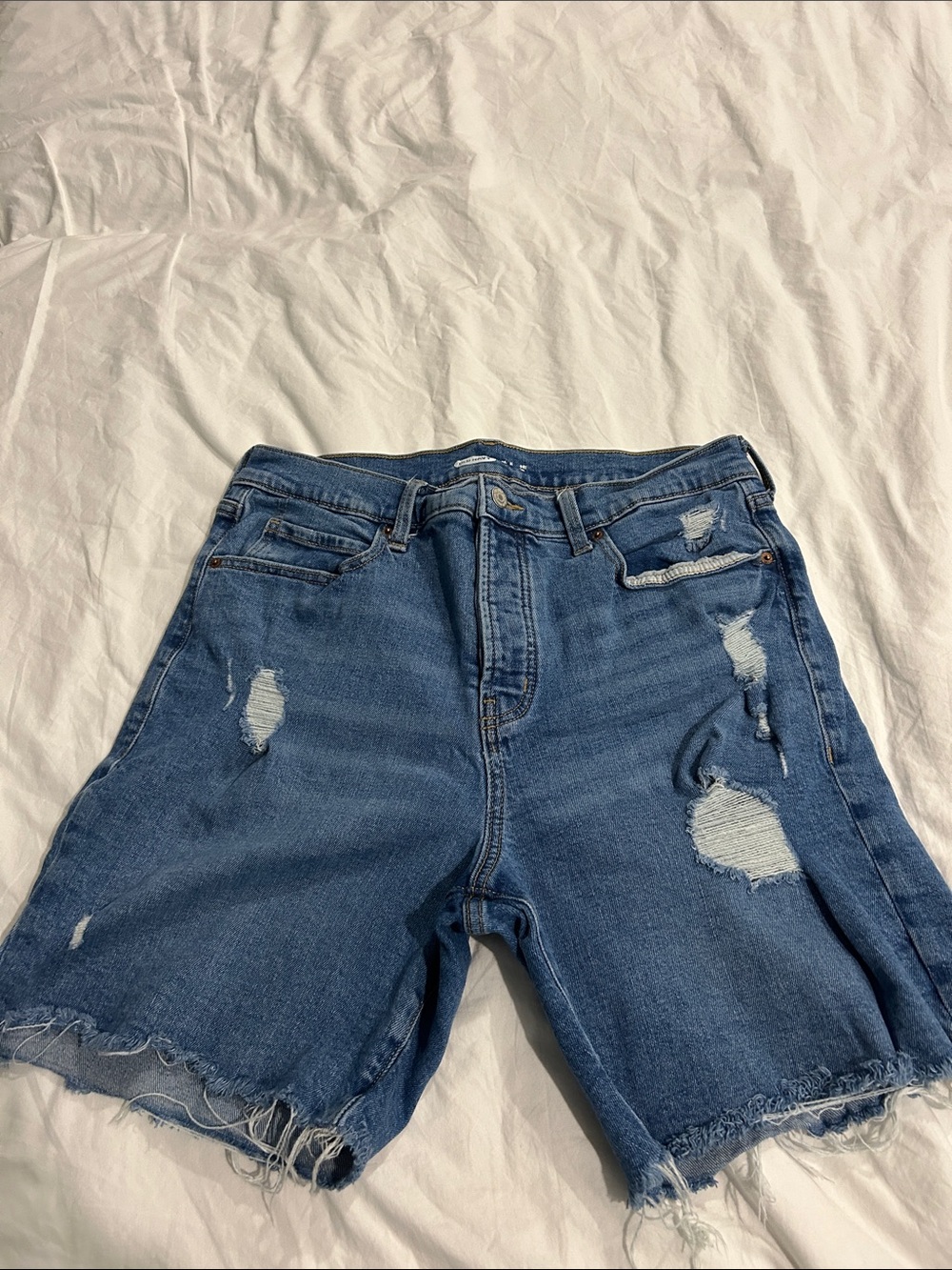 Old Navy Distressed Denim Jean Shorts in Blue